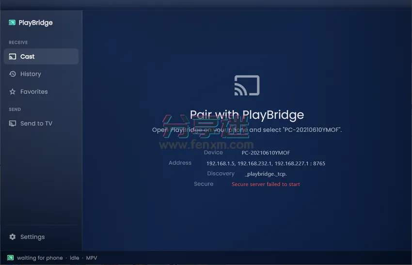 PlayBridge v0.7.0 电脑投屏电视 开源免费 win/mac-第2张图片-分享迷 PlayBridge v0.7.0 电脑投屏电视 开源免费 win/mac-第2张图片-分享迷